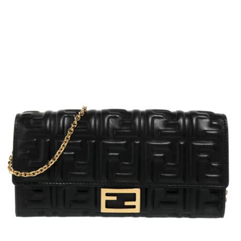 fendi chain strap shoulder bag|Fendi baguette wallet on chain.